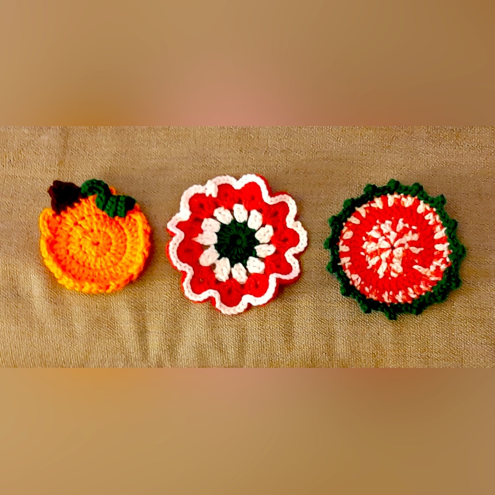 Crocheted coasters